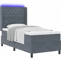 Syfax Letto a molle con materasso Grigio scuro 90 x 200 cm Velluto