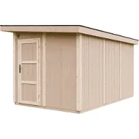 Timbela Capanno da giardino di 8,7m² + pavimento + piastrelle bituminose L412xL279xH239 cm - M904