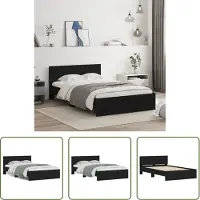 The Living Store Struttura letto con testiera nera 120x190 cm