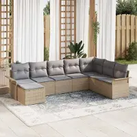 Prolenta Maison Exclusive - Set Divano da Giardino con cuscino 8 pcs Beige polyrattan