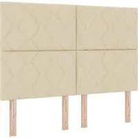 vidaXL Letto a molle inscatolate con testiera crema 140 x 190 cm in tessuto