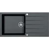 Stradour Lavello da incasso, granito nero, 1 vasca grande 100 x 50 cm, CADIT+ , scarico automatico