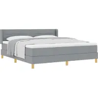 Syfax Letto a molle con materasso Grigio chiaro 200 x 180 cm Tessuto