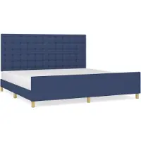 vidaXL Struttura letto senza materasso blu 200x200 cm in tessuto