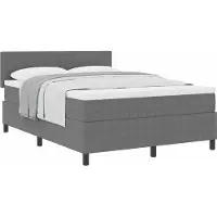 Syfax Letto a molle con testiera Grigio chiaro e bianco 140 x 200 cm
