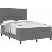 Syfax Letto a molle con testiera Grigio chiaro e bianco 140 x 190 cm