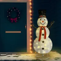 The Living Store LED pupazzo di neve figura natalizia tessuto 180 cm