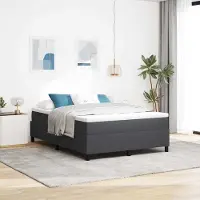 Prolenta Maison Exclusive - Letto boxspring grigio scuro e bianco 140 x 190 cm in tessuto di velluto a coste