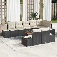Prolenta Maison Exclusive - Set da giardino composto da 9 pezzi, colore nero e bianco
