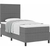 Syfax Letto a molle con testiera Grigio chiaro e bianco 100 x 200 cm