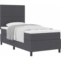 Syfax Letto a molle con testiera Grigio Scuro e Bianco 90 x 200 cm