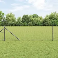 Syfax Recinzione esagonale con palo 10 x 0,6 m Grigio Rete