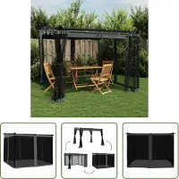 The Living Store Il Padiglione Living Store con pareti in rete antracite 3x3 m in acciaio