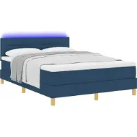 Syfax Letto a Sorgente LED con strisce LED Blu 160 x 200 cm Tessuto
