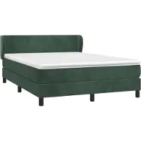 vidaXL Letto a molle con materasso verde scuro 140x200 cm in velluto