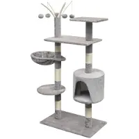 vidaXL Tiragraffi per gatti 125 cm Grigio