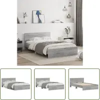 The Living Store Struttura letto con testiera Grey Sonoma 120x200 cm