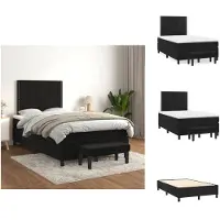 vidaXL Letto a molle con materasso nero 120x200 cm in velluto - Letti e Reti