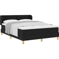 Syfax Letto a molle con materasso Nero 160 x 200 cm Tessuto