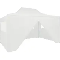 Prolenta Maison Exclusive - Tenda da festa pieghevole con 4 pannelli laterali, 3x4,5 m, bianca