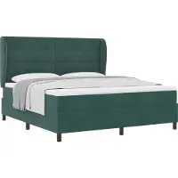 Syfax Letto a molle con materasso Verde Scuro 200 x 180 cm Velluto
