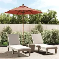 Prolenta Maison Exclusive - Ombrellone con palo in legno, color terracotta, 196x231 cm