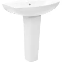Syfax Lavandino a Colonna in Vetroceramica Bianca 650x520x200 mm
