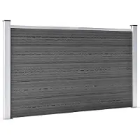 vidaXL Set di elementi di recinzione WPC 699x105 cm nero