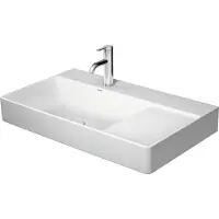 Duravit DuraSquare lavabo pour meuble, 80x47cm, sans trou pour robinet, bassin à gauche, sans trop-plein, dessous poncé et émaillé, 2348800079, 2348800079