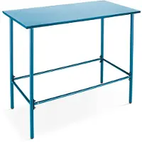 Oviala Tavolo alto da pranzo in metallo blu pacifico da 120 cm - Palavas
