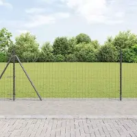 Syfax Recinzione Euro con Base in Calcestruzzo 10 x 1 m Grigio Rete