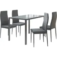 Vicco Set di tavoli da pranzo Grand Grigio 120 x 75 cm Set di 4, Model 40762