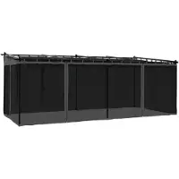 Syfax Gazebo con Pareti in Rete Antracite 6x3 m in Acciaio