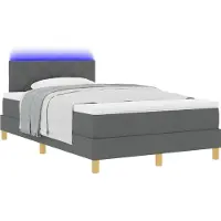 Syfax Letto a Sorgente LED Grigio scuro 120 x 200 cm Tessuto