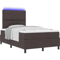 Syfax Letto a molle con materasso Marrone scuro 120 x 200 cm Tessuto