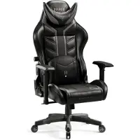 Diablo X- Ray Gaming Armchair Poltrona da ufficio 4D Braccioli Design ergonomico Similcuoio Perforazione Funzione dondolo King Size Nero-Grigio