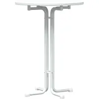 Syfax Tavolo da Bar Bianco Ø80x110 cm Legno Multistrato e Acciaio