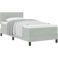 Syfax Letto a molle con materasso Grigio chiaro 100 x 200 cm Velluto