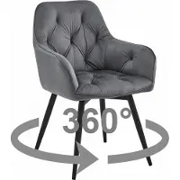 Leobert Sedia JORK360 - velluto grigio scuro / gambe nere x 1