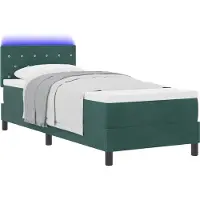 Syfax Letto a Sorgente LED con led Verde Scuro 80 x 200 cm Velluto