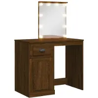 Syfax Toeletta con Luci LED Rovere Marrone 90x42x132,5 cm
