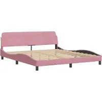Syfax Giroletto con Testiera Dover Rosa 180x200 cm Velluto