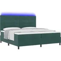 Syfax Letto a Sorgente LED Verde Scuro 200 x 200 cm Velluto