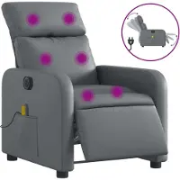 Syfax Poltrona Massaggiante Elettrica Reclinabile Grigio Pelle finta