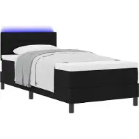 Syfax Letto a molle con materasso con led Nero 100 x 200 cm Tessuto
