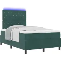 Syfax Letto a Sorgente LED Verde Scuro 120 x 200 cm Velluto