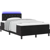 Syfax Letto a Sorgente LED con materasso Nero 120 x 200 cm Velluto