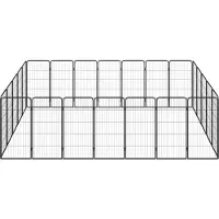 vidaXL box per cani da 24 pezzi in acciaio verniciato a polvere nero 50x100cm