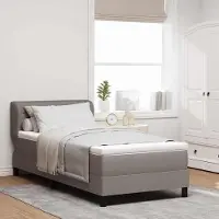 Prolenta Maison Exclusive - Letto boxspring con testiera color taupe 90 x 190 cm in tessuto