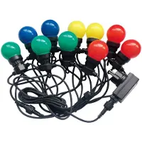 V-TAC VT-70510 catenaria luminosa led rgb lampadine 10pcs 5M raccordabile con ingresso e uscita 2PIN IP44 - sku 7435